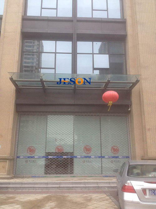 浙江瑞安幕牆工程案例（lì）：瑞豪佳園雨棚駁接爪